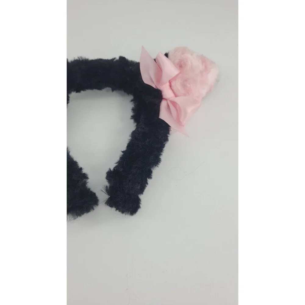 Miss Candyholic Fluffy Licorice Kitty Pink Bows Kawaii Fairy Kei Headband